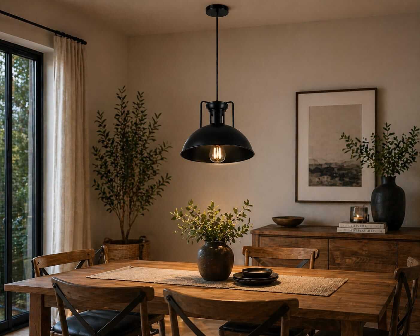 Lámpara Colgante Industrial Negra 30cm E27 – Estilo Vintage Moderno | Cable 80cm - Imagen 10